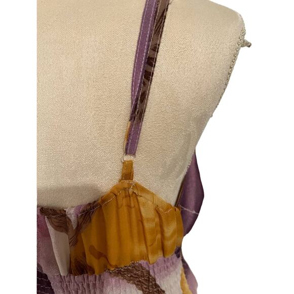 SHE’S COOL Women’s Floral Purple and Yellow Midi Lined Dress Size 1X - Picture 6 of 9